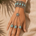 Turquoise Mirage Hand Chain Bracelet - ELLY