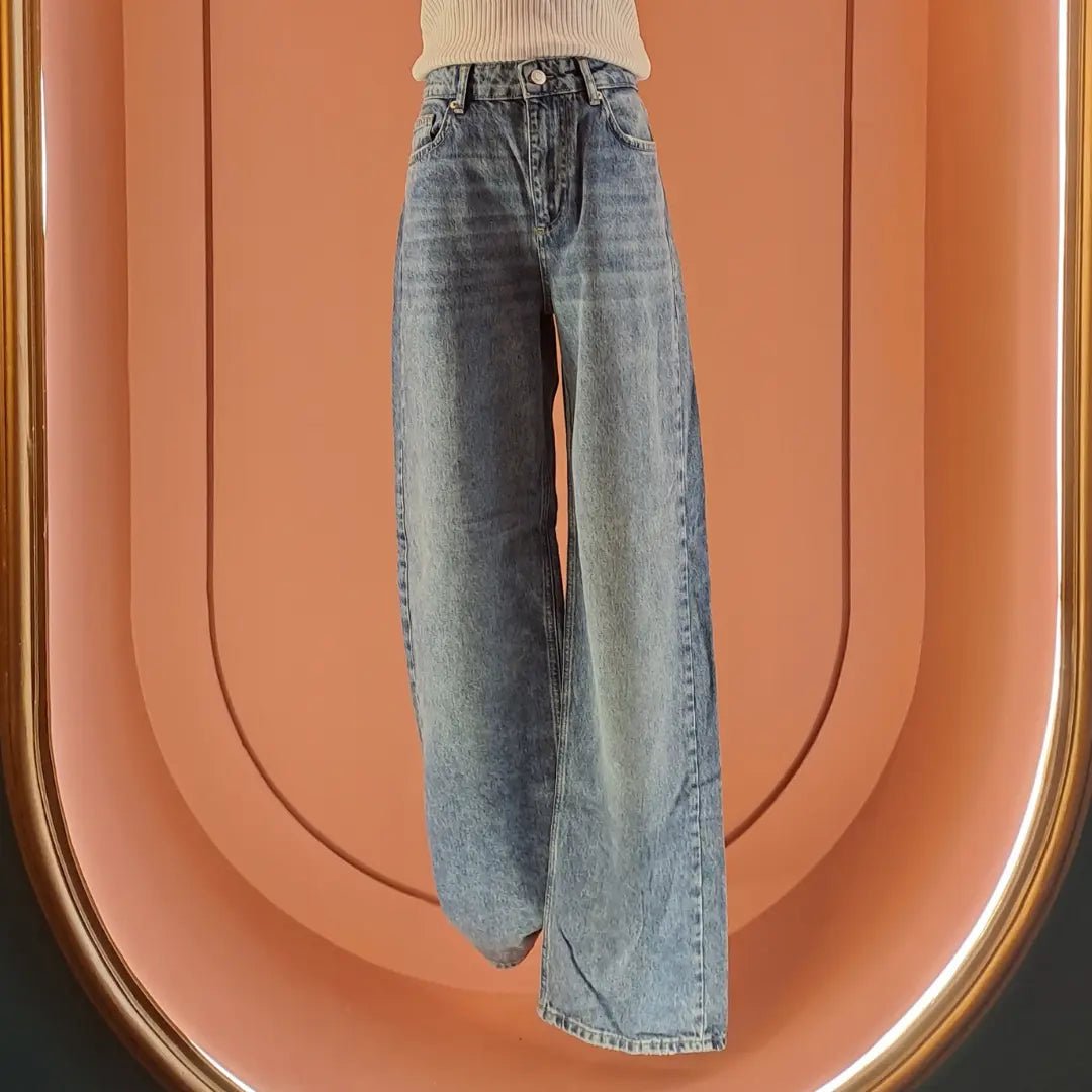 Vintage Indigo High - Waist Wide - Leg Jeans - ELLY