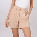 Warm Beige Tailored Shorts - ELLY