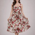 Whimsical Watercolor Floral Midi Dress - ELLY