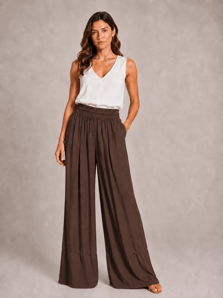 Wide - Leg Pants – Chocolate - ELLY