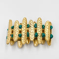 18 Karat gold plated brass bracelet with turquoise stone - ELLY
