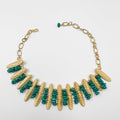 18 Karat gold plated brass necklace with turquoise stone - ELLY