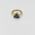 18 karat gold plated brass ring featuring a stunning agate stone - ELLY