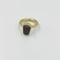 18 karat gold plated brass ring featuring a stunning agate stone - ELLY