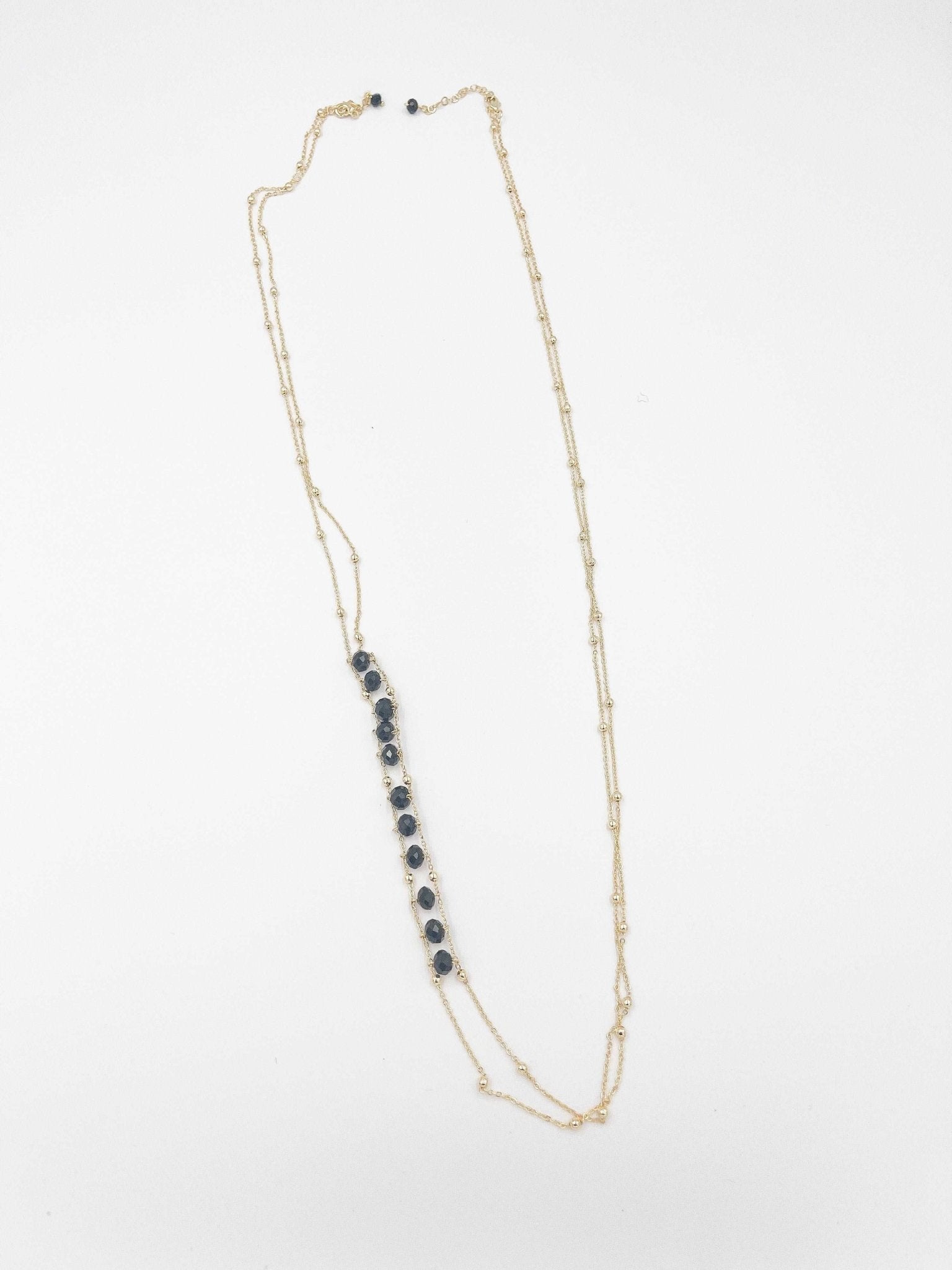 18k gold-plated necklace with crystal ornaments - ELLY