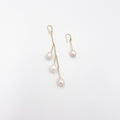 Baroque Pearl in 18K Gold-Plated Brass Long and Short Earrings - ELLY