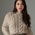 Beige Short Knit Sweater - ELLY