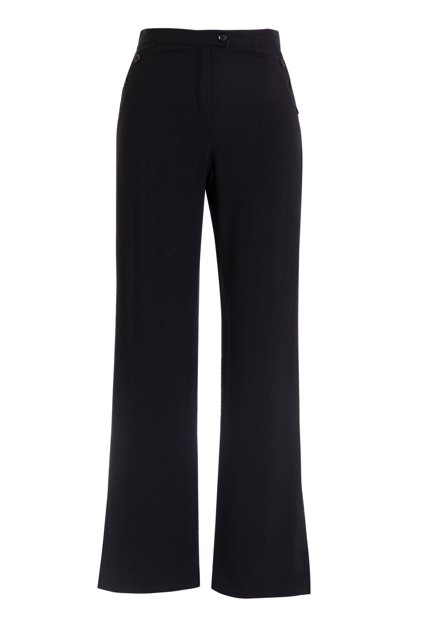 Black Linen Pants - ELLY