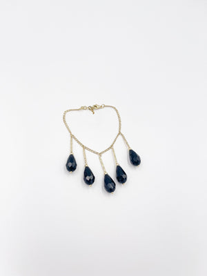 Black Preciosa Czech Crystal 18 Karat Gold-Plated Brass Bracelet - ELLY