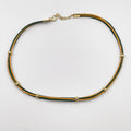 Genuine leather choker, fastened with an 18-karat gold-plated brass buckle - ELLY