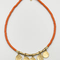 Gold plated 18 karat lab colored stone necklace - ELLY