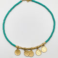 Gold plated 18 karat lab colored stone necklace - ELLY