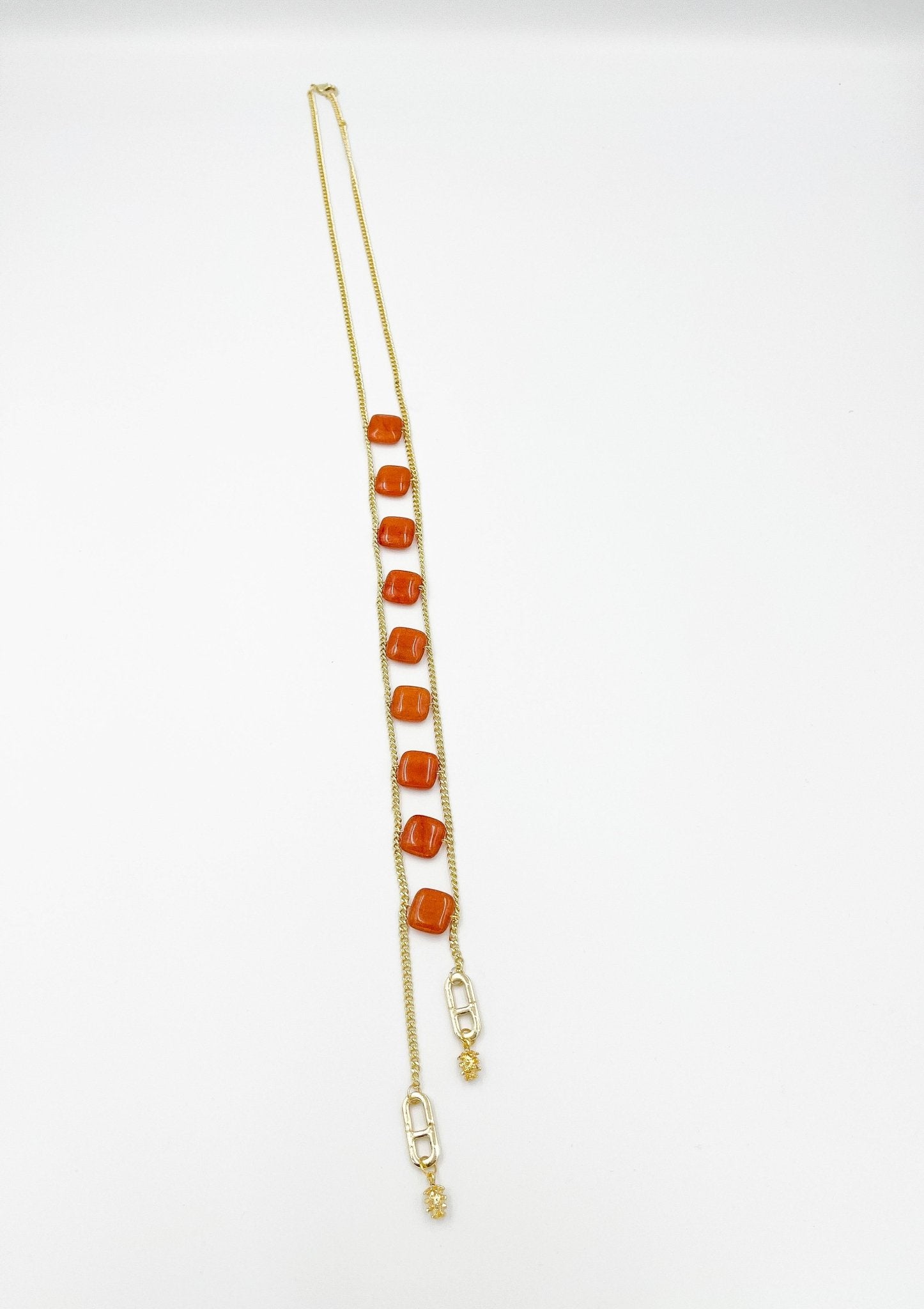 Jade Necklace, gold plated 18 karat - ELLY