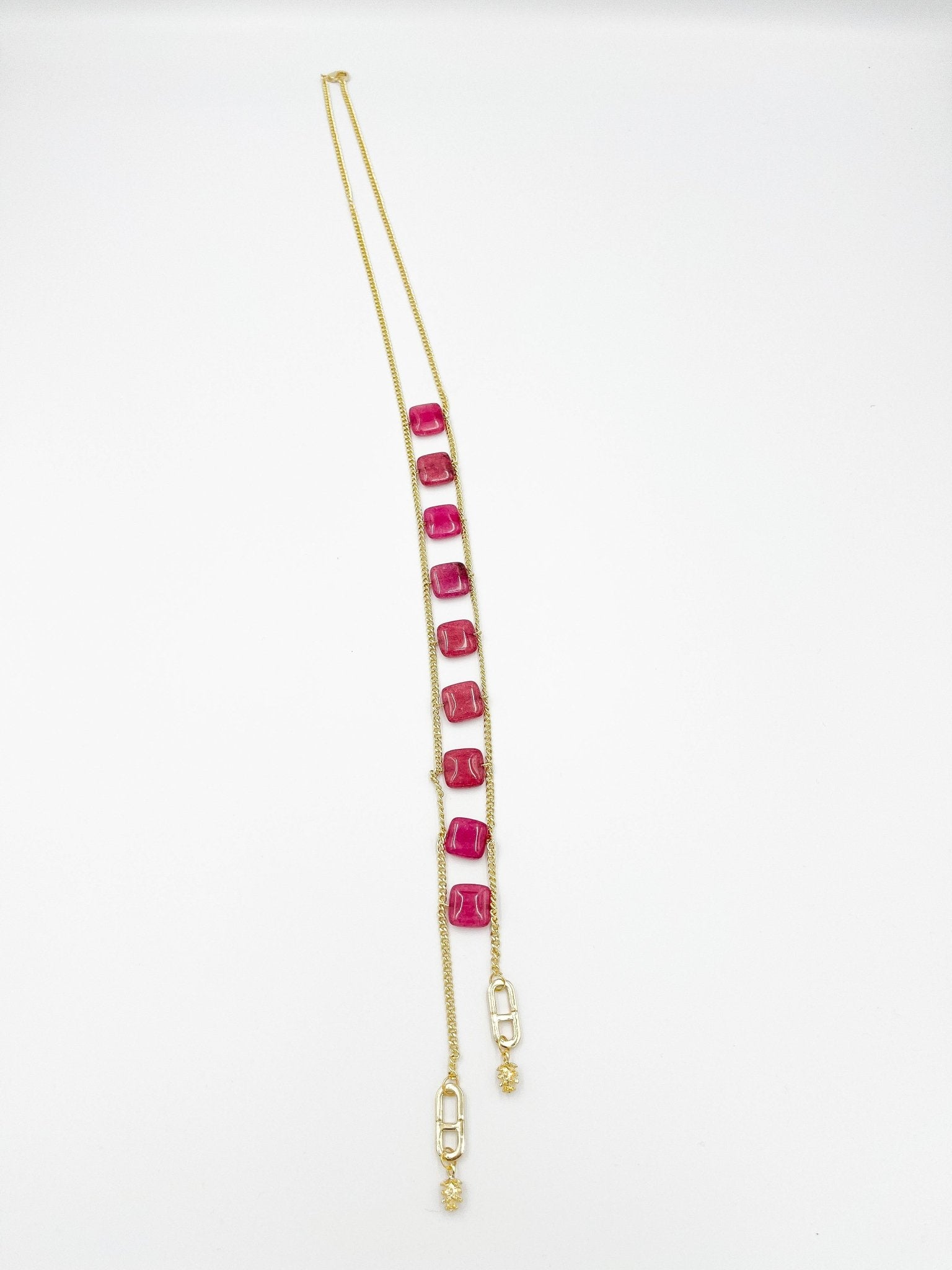 Jade Necklace, gold plated 18 karat - ELLY