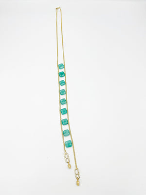 Jade Necklace, gold plated 18 karat - ELLY