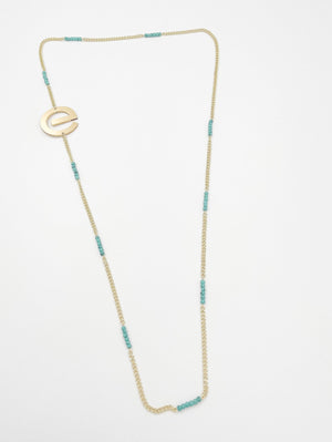 Light Green Crystal Ornaments 18K Gold Plated ELLY Necklace - ELLY