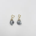 Pearl baroque stone earrings, featuring 18 karat gold plated design and zircon ornaments - ELLY