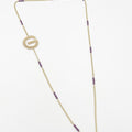 Purple Crystal Ornaments 18K Gold Plated ELLY Necklace - ELLY