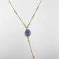 Purple Zircon Stone Adorned 18-Karat Gold-Plated Chain Necklace - ELLY
