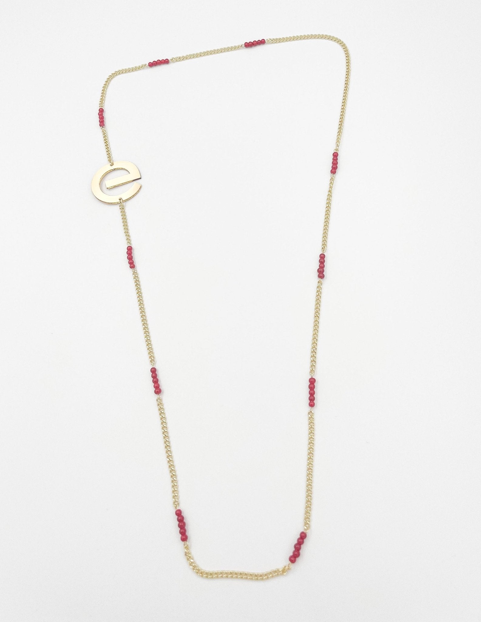 Red Crystal Ornaments 18K Gold Plated ELLY Necklace - ELLY