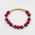 Red Volcano Stones with 18 Karat Gold Plated Brass Bracelet - ELLY