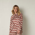Retro Print Pants and Shirt Set - ELLY