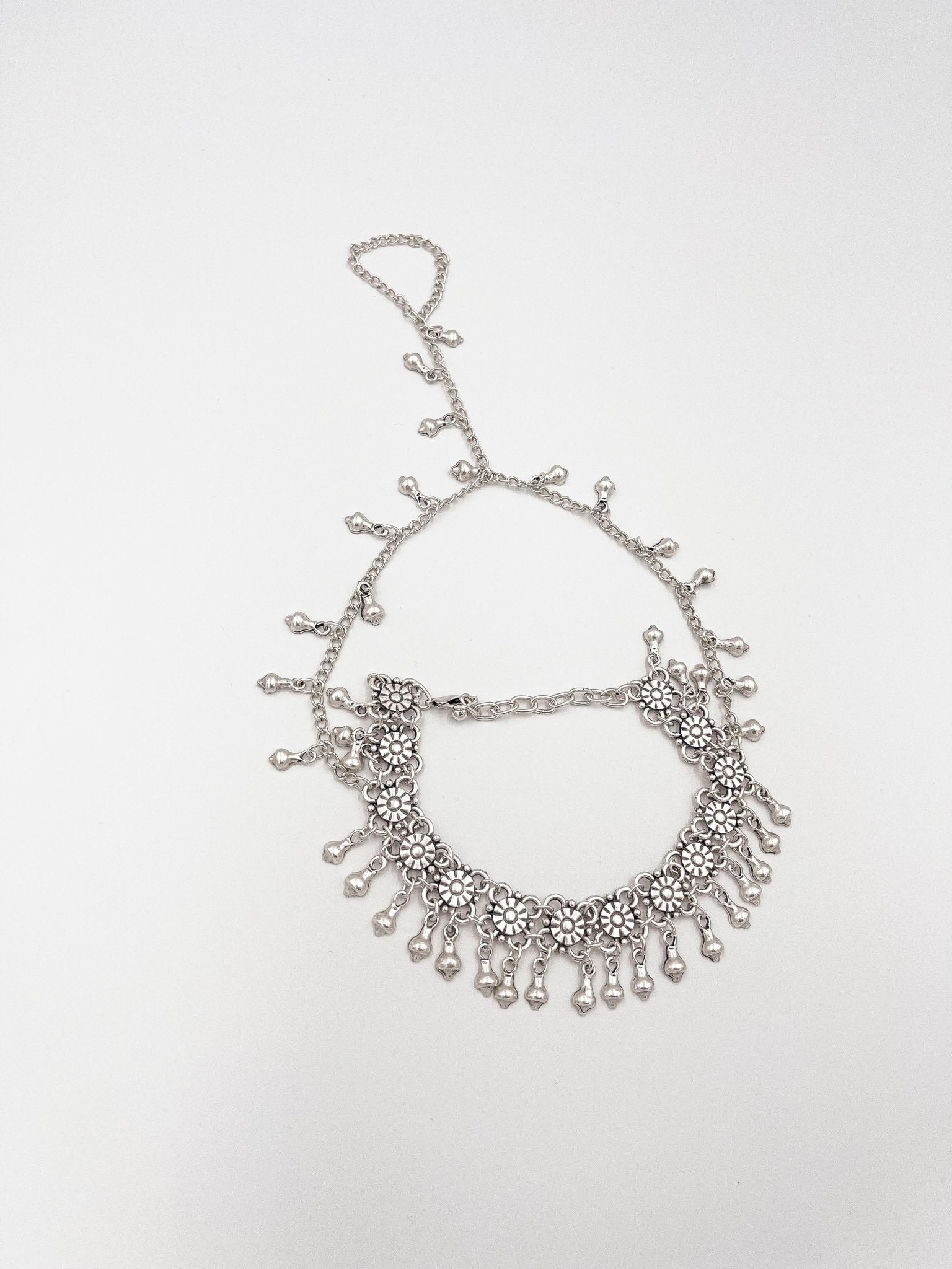 Silver plated brass anklet ring - ELLY