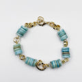 Stunning bracelet, featuring an 18-karat gold-plated chain and gorgeous colored nacre stone - ELLY
