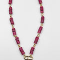 Stunning necklace, featuring an 18-karat gold-plated chain and gorgeous colored nacre stone - ELLY