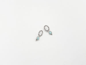Turquoise silver plated brass earrings - ELLY