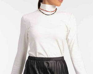 White Classic Style Blouse - ELLY